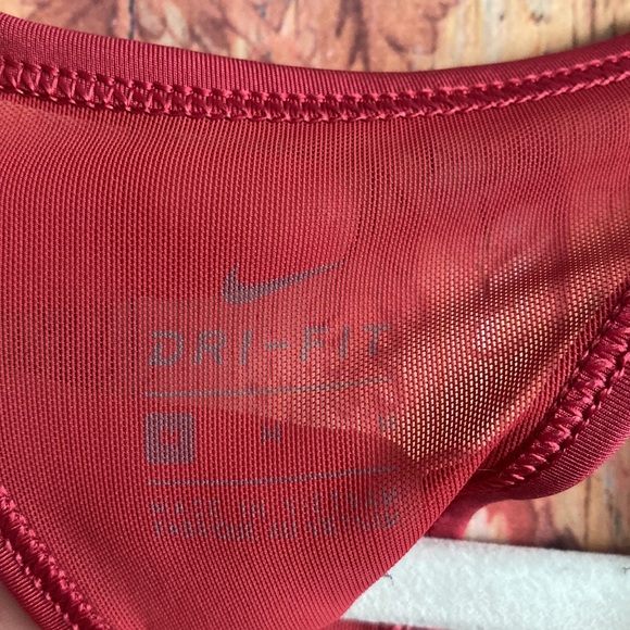NIKE PRO STRETCH OXBLOOD RED LONGLINE SPORTS BRA TOP CROP TOP - Picture 6 of 7